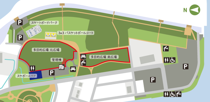 鳥の海公園東エリアのマップ