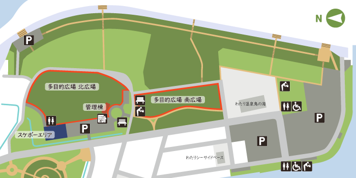 鳥の海公園東エリアのマップ