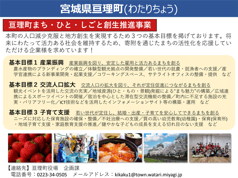 「亘理町まち・ひと・しごと創生推進計画」チラシ