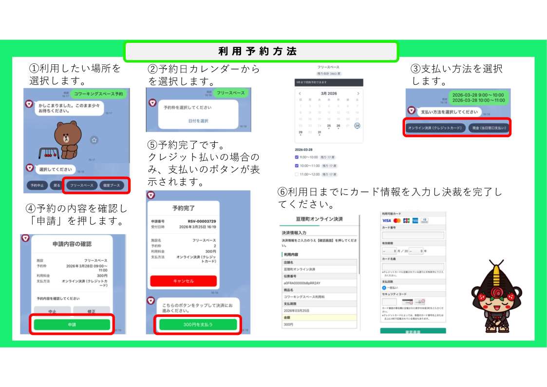 利用予約の流れ