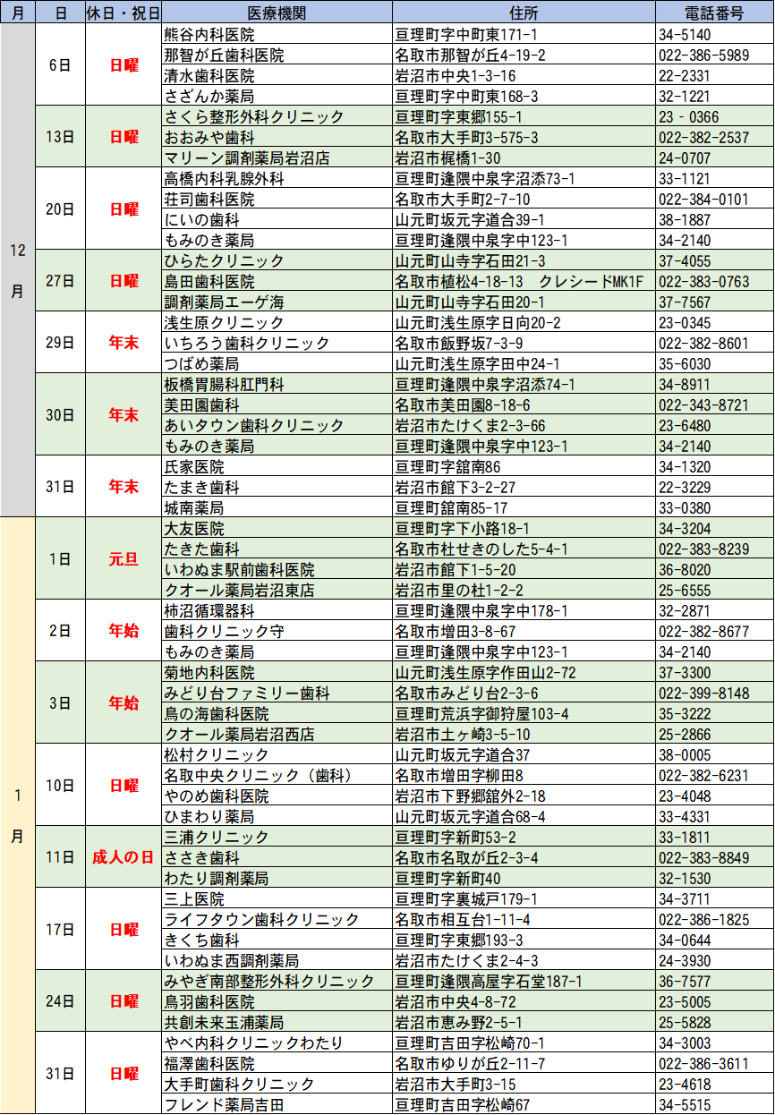 令和８年１２月～令和９年１月