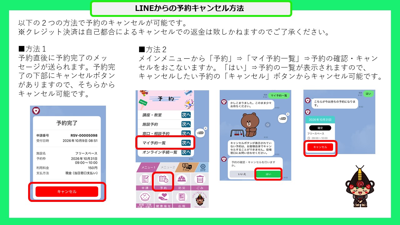 LINEからの予約キャンセル方法