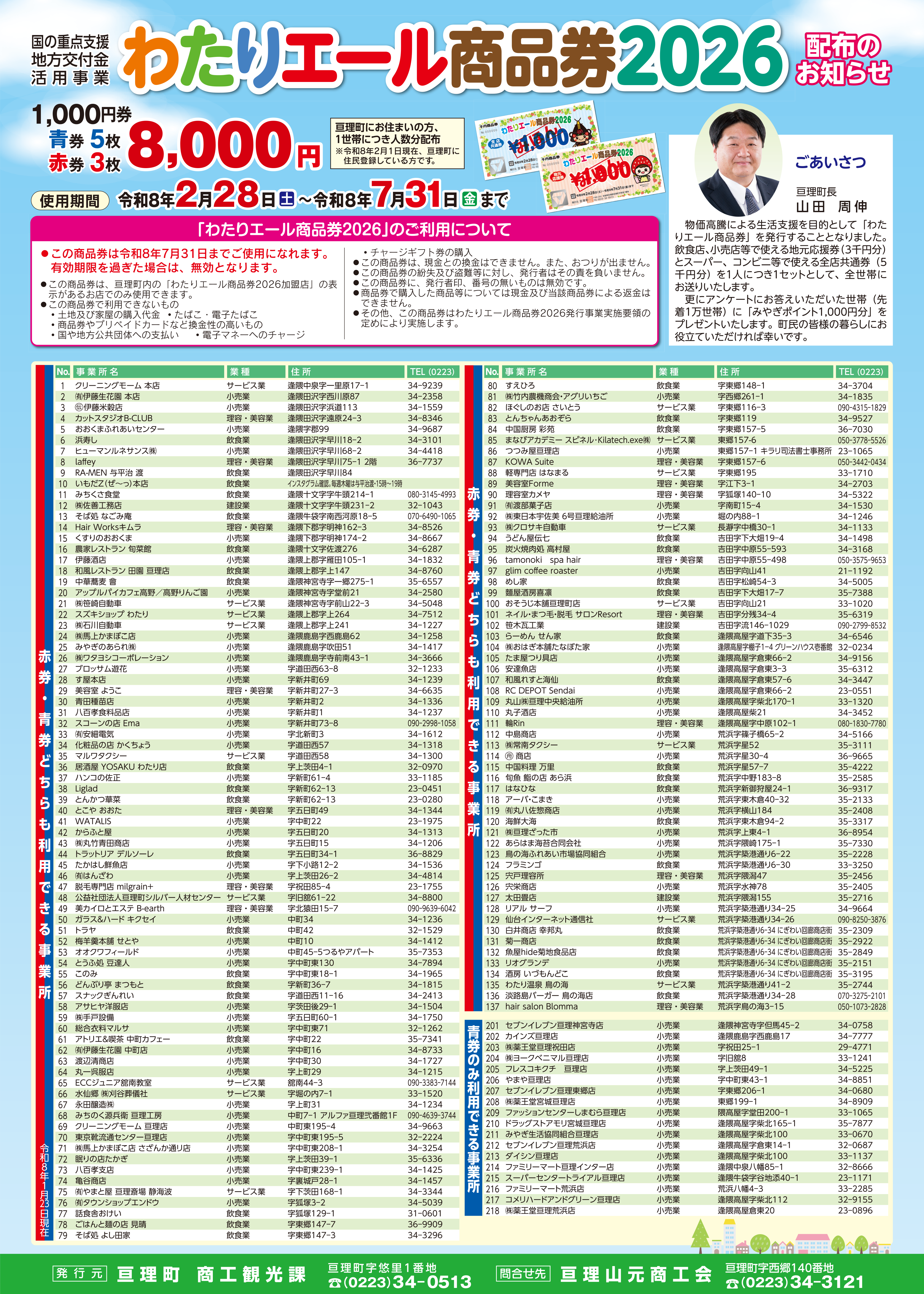 わたりエール商品券